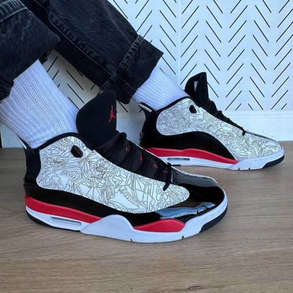 Nike Other - ⭐Rare Nike Air Jordan Dub Zero Men's Shoes 9.5 Fire Black Red Sneaker 311046-162
